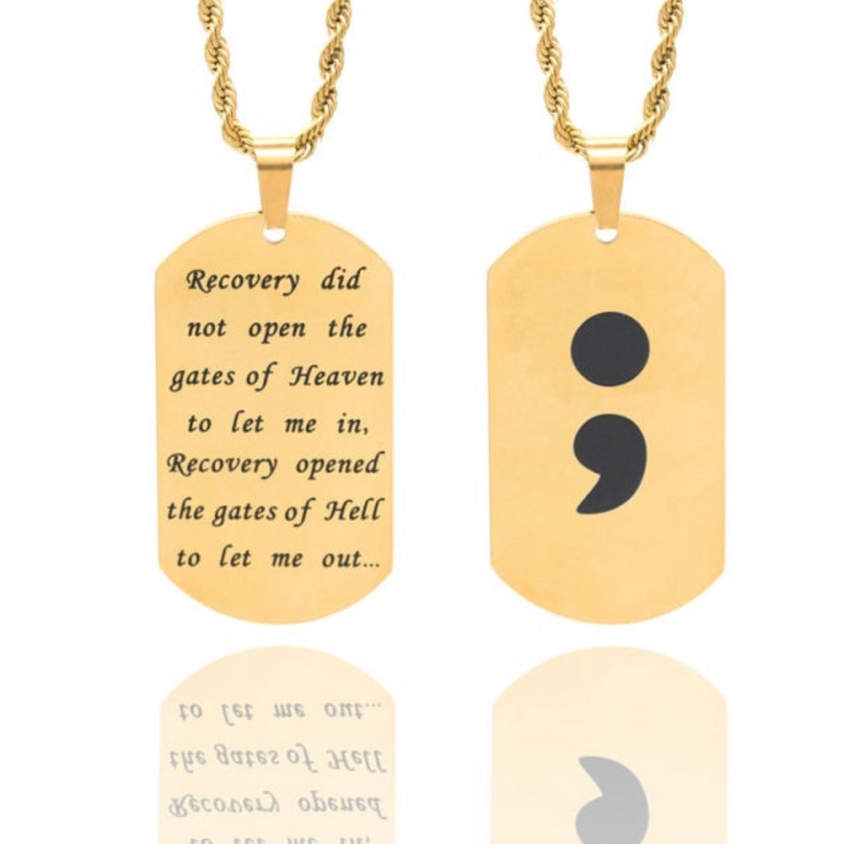 Recovery Dog Tag Necklace (Double-Sided)