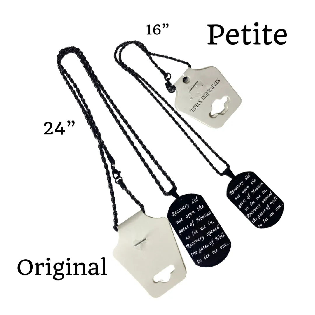 Petite Recovery Dog Tag Necklace
